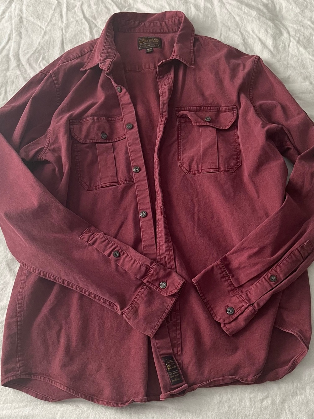 Lucky Brand Men's Red Button-Down Shirt